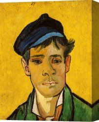 Portrait of a Young Man (selfportrait) Canvas Paintings - Young Man With A Hat by Vincent van Gogh