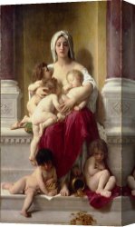 1878 Canvas Paintings - Charity (1878) by William Adolphe Bouguereau