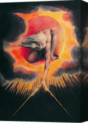 Ancient Canvas Paintings - The Ancient of Days by William Blake
