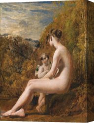 Unclothed Canvas Prints - Venus and Cupid by William Etty
