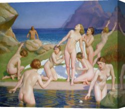 Unclothed Canvas Prints - Nausicaa by William McGregor Paxton