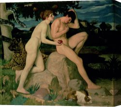 Eve Canvas Paintings - Adam and Eve by William Strang