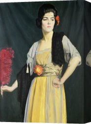 The Feathered Fan Canvas Prints - The Feather Fan by William Strang