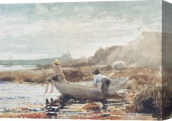 Boy Canvas Paintings - Boys on the Beach by Winslow Homer