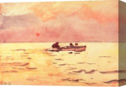Home Canvas Paintings - Rowing Home by Winslow Homer