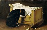 Master Bedroom Prints - Dog Mourning Its Little Master by A Archer