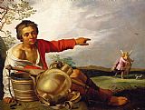 Abraham Bloemaert Shepherd Boy Pointing At Tobias And The Angel