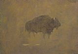 Albert Bierstadt Buffalo in a Sandstorm