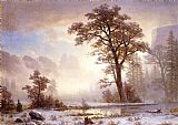 Albert Bierstadt Valley Of The Yosemite Snow Fall painting