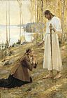 Albert Edelfelt Christ And Mary Magdalene, a Finnish Legend painting