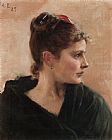 Albert Edelfelt Portrait of a Young Lady painting