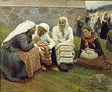 Albert Edelfelt Women Outside The Church at Ruokolahti painting