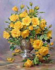Albert Williams Bright Smile - Roses in a Silver Vase