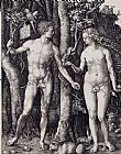 Eve Paintings - Adam And Eve Engraving by Albrecht Durer