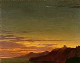 Alexander Cozens Close of the Day - Sunset on the Coast