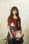 Alexei Alexevich Harlamoff Young girl with blossoms