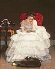 Alfred Emile Stevens Girl Reading painting