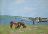 Alfred Sisley Cows on the Banks of the Seine at Saint Mammes
