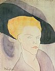 Amedeo Modigliani Head Of A Woman Wearing A Hat painting