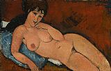 Amedeo Modigliani Nude On A Blue Cushion painting