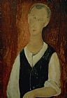 Amedeo Modigliani Young Man with a Black Waistcoat painting