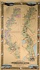 American School Map depicting plantations on the Mississippi River from Natchez to New Orleans painting