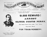 American School Reward poster for the arrest of Oliver Perry issued