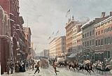 School Prints - Winter Scene on Broadway by American School