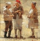 Andre Kohn Neighborhood Gossips painting