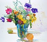 Andre Mehu Bouquet study with anemones painting