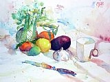 Andre Mehu Cup fruits and vegetables painting