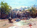 Andre Mehu Doelan little harbour in Brittany painting