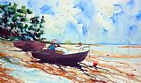 Andre Mehu Le Bas Pouldu Low tide painting
