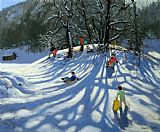 Andrew Macara Fun in the Snow painting