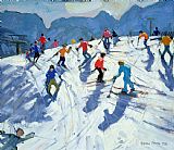 Andrew Macara Busy Ski Slope painting