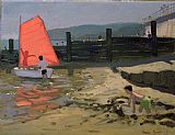 Sail Prints - Red Sail Isle of Wight by Andrew Macara