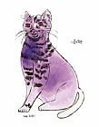Andy Warhol 25 Cats Named Sam And One Blue Pussy by Andy Warhol c.1954 Purple Sam