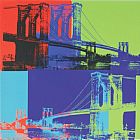 Andy Warhol Brooklyn Bridge c.1983 Orange Blue Lime