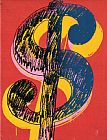 Andy Warhol Dollar Sign c.1981 Black And Yellow on Red