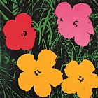 Andy Warhol Flowers c.1964 1 Red 1 Pink 2 Yellow