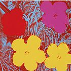 Red Flowers Prints - Flowers c.1970 Red Pink Yellow by Andy Warhol