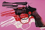Andy Warhol Gun c.1981 82 Black White Red on Pink