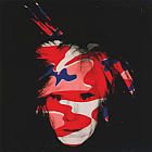 Red And White Prints - Self Portrait c.1986 Red White And Blue Camo by Andy Warhol