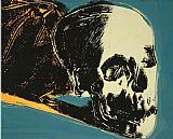 Andy Warhol Skull c.1976 Yellow on Teal