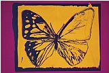 Andy Warhol Vanishing Animals Butterfly c.1986 Yellow on Purple