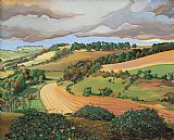 Anna Vaughan Hyatt Huntington Prints - From Solsbury Hill by Anna Teasdale