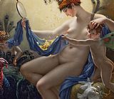 Unclothed Prints - Portrait Of Mademoiselle Lange As Danae by Anne Louis Girodet de Roucy-Trioson