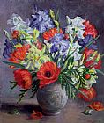 Anthea Durose Poppies And Irises