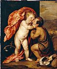 Infant Prints - The Infants Christ And Saint John The Baptist by Anthonie Van Dyck