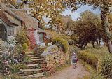 Lane Paintings - A Country Lane by Arthur Claude Strachan